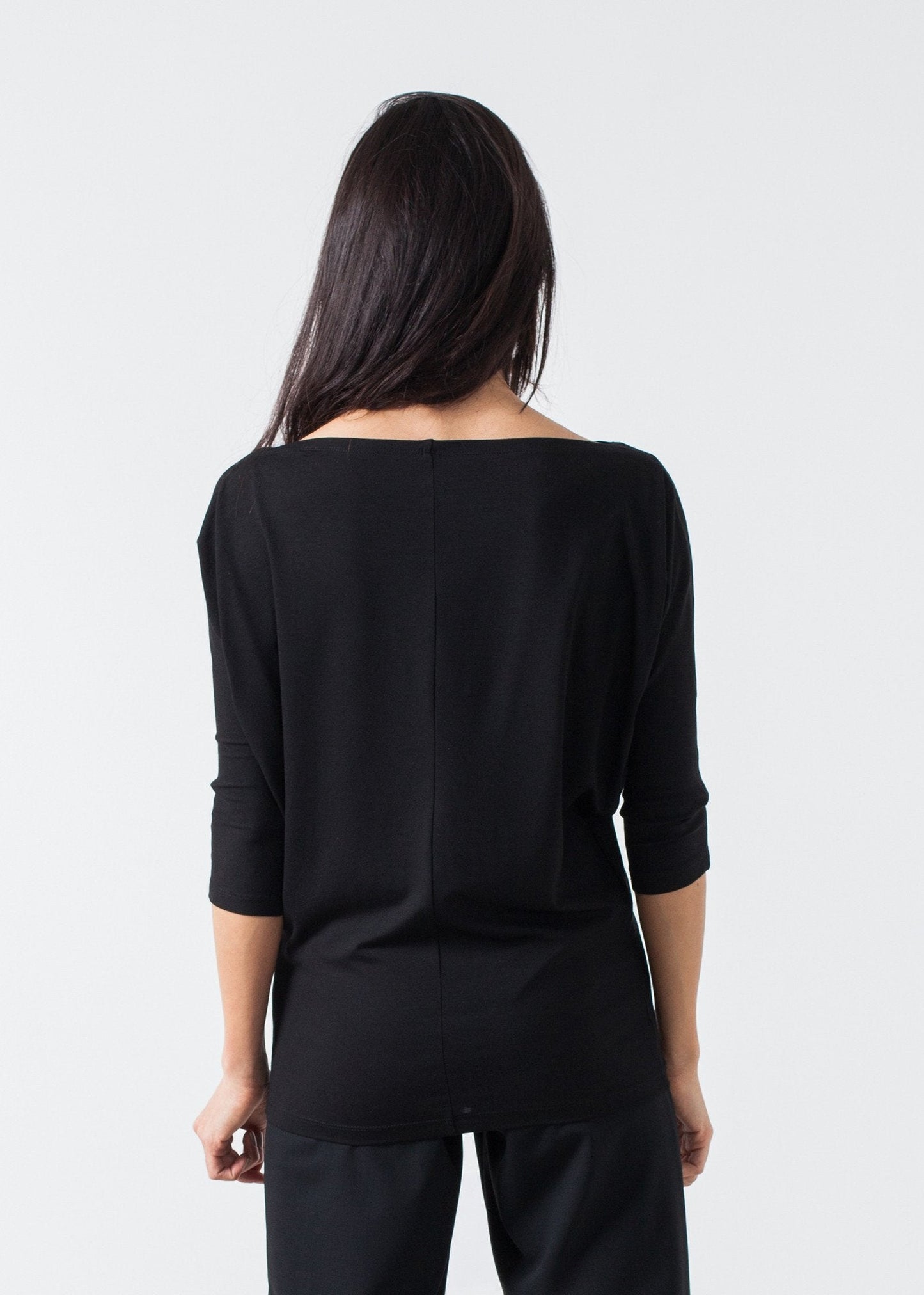 Boat Neck Top in Black (6707084820574)
