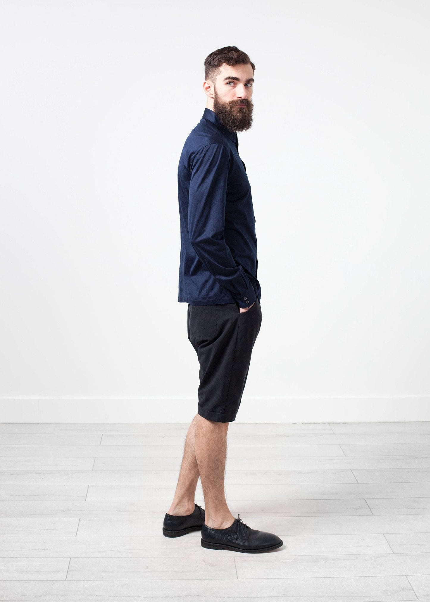 Scotland Button-Up in Navy (6707090948190)