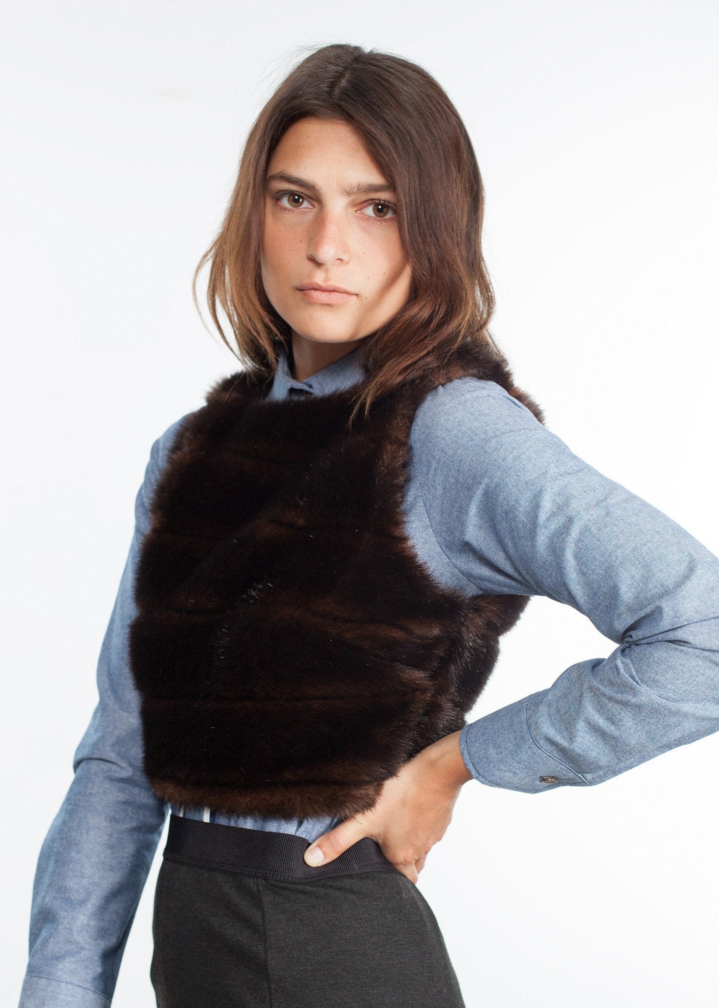 Chambray Boyfriend Shirt in Blue (6707102941278)