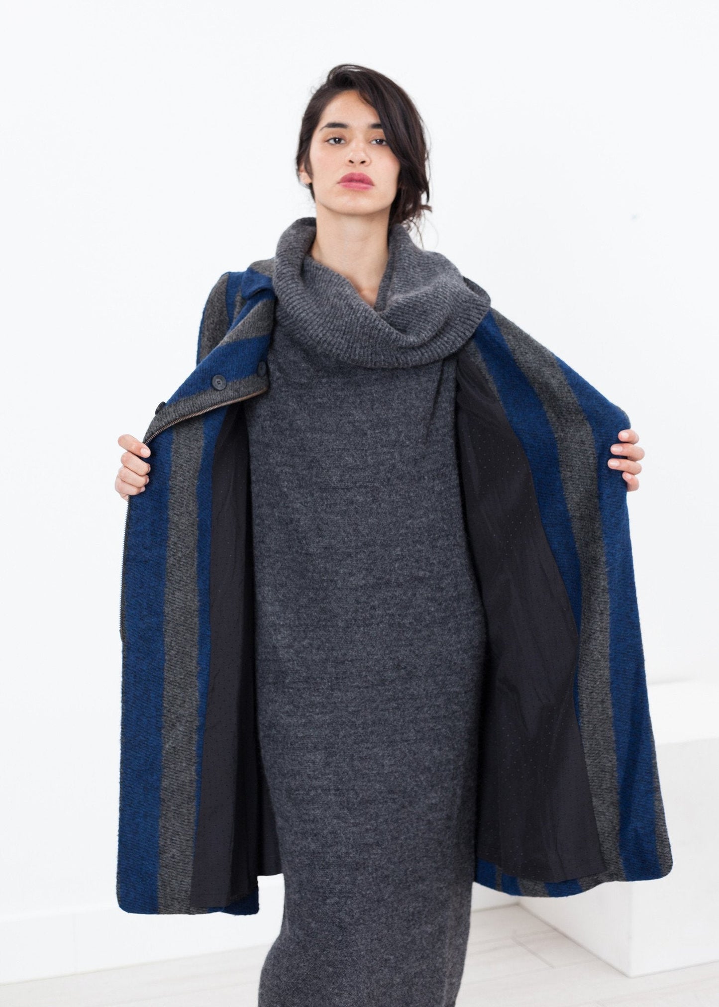 Petale Coat in Silver/Blue (6707098320990)
