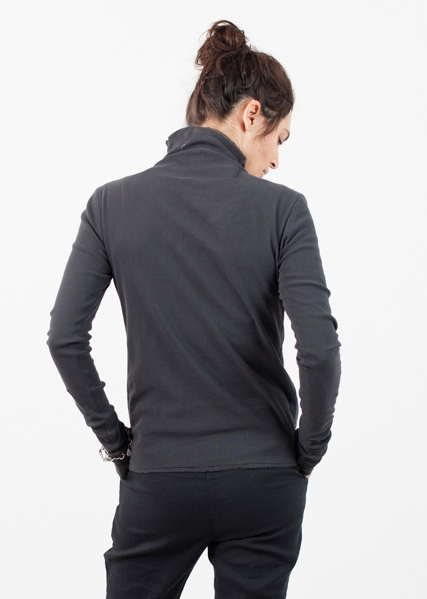 Cotton Long Tee in Ink (6707094257758)