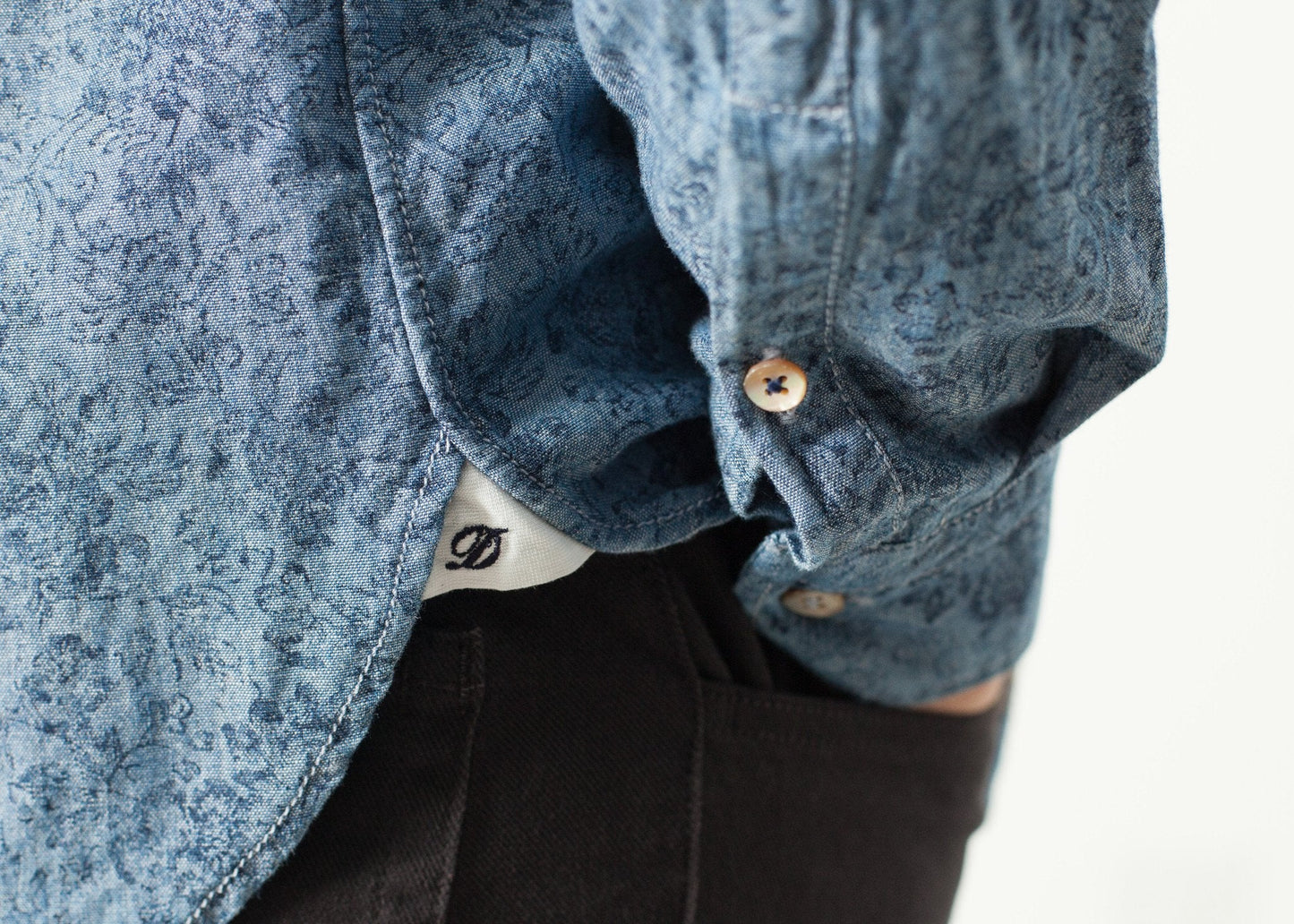 Floral Button-Up in Blue (6707105955934)