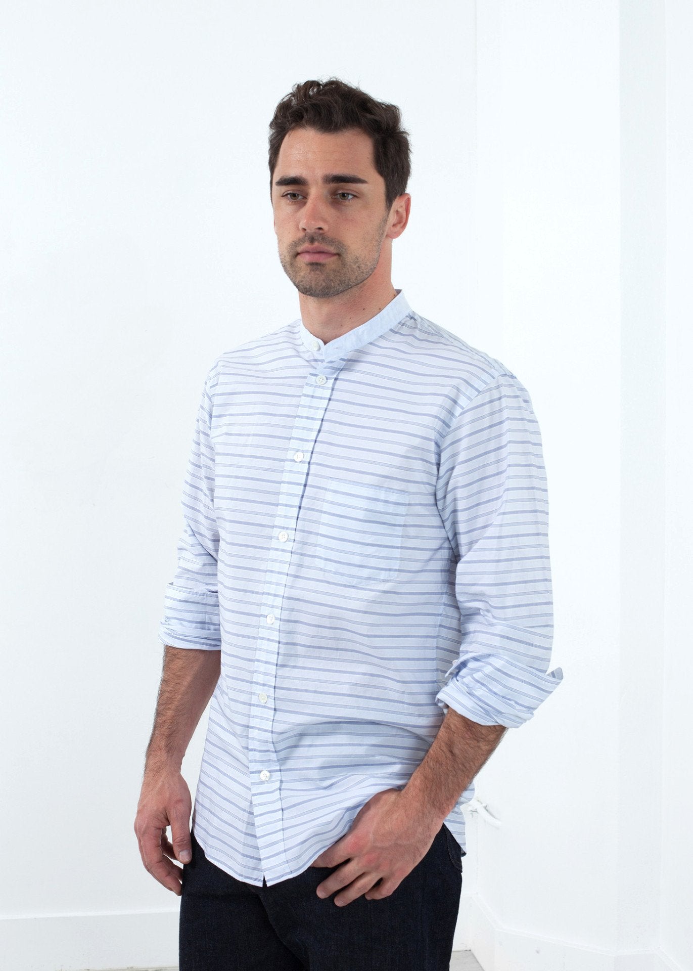 Mandarin Collar Formal Shirt (6707076792414)