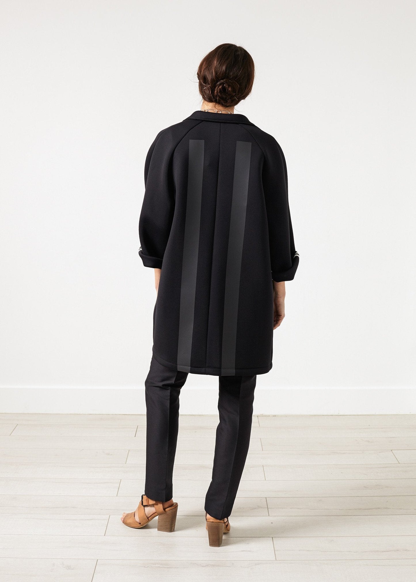 Neoprene Flower Coat in Black (6707090292830)