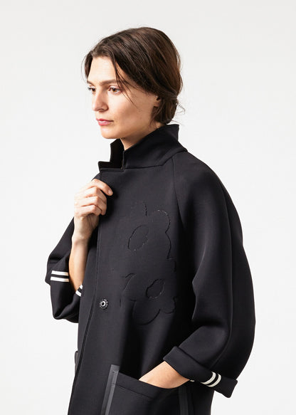 Neoprene Flower Coat in Black (6707090292830)