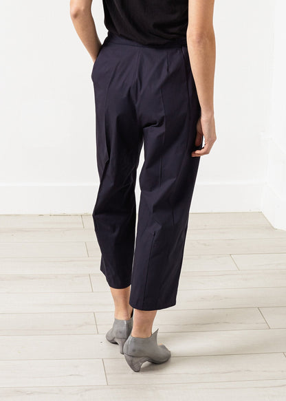 Wide Cropped Trouser in Navy (6707089932382)