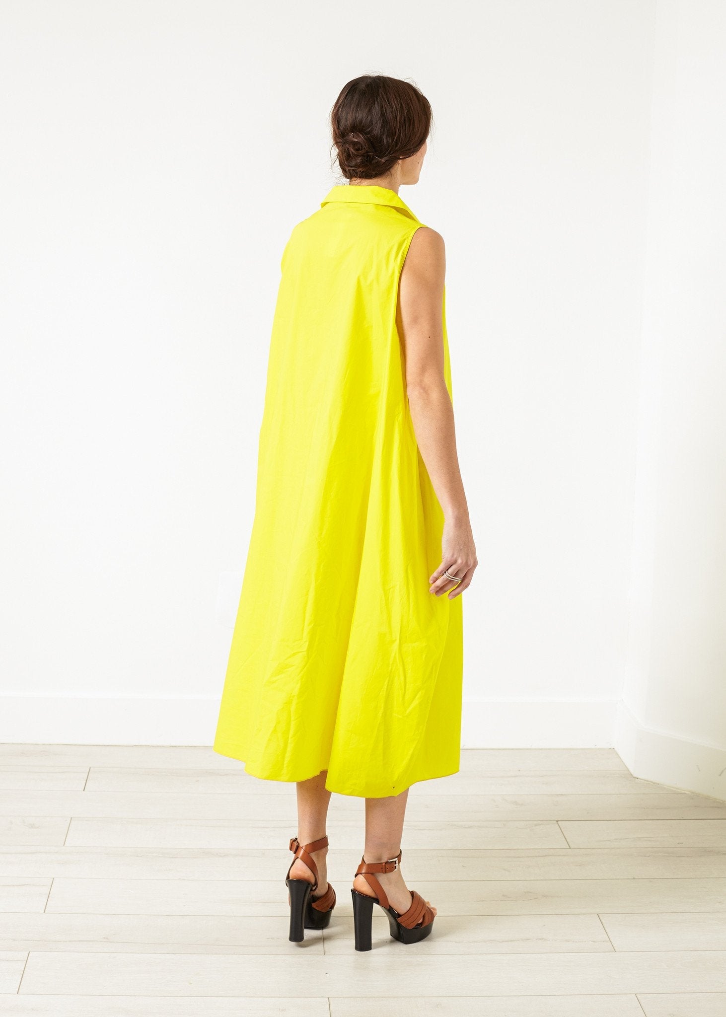 Balloon Cotton Dress in Yellow (6707090456670)