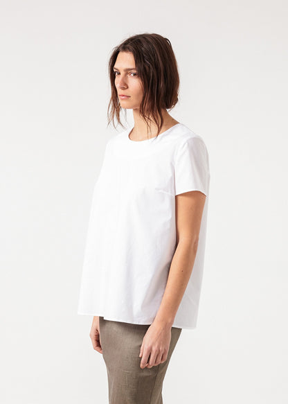 Pleat Back Blouse in White (6707090096222)