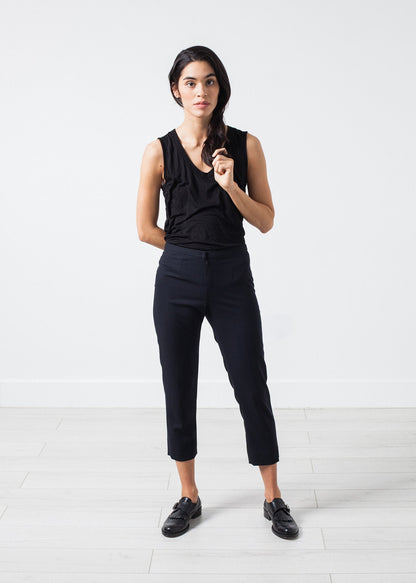 Wool Cropped Pant in Navy (6707089440862)