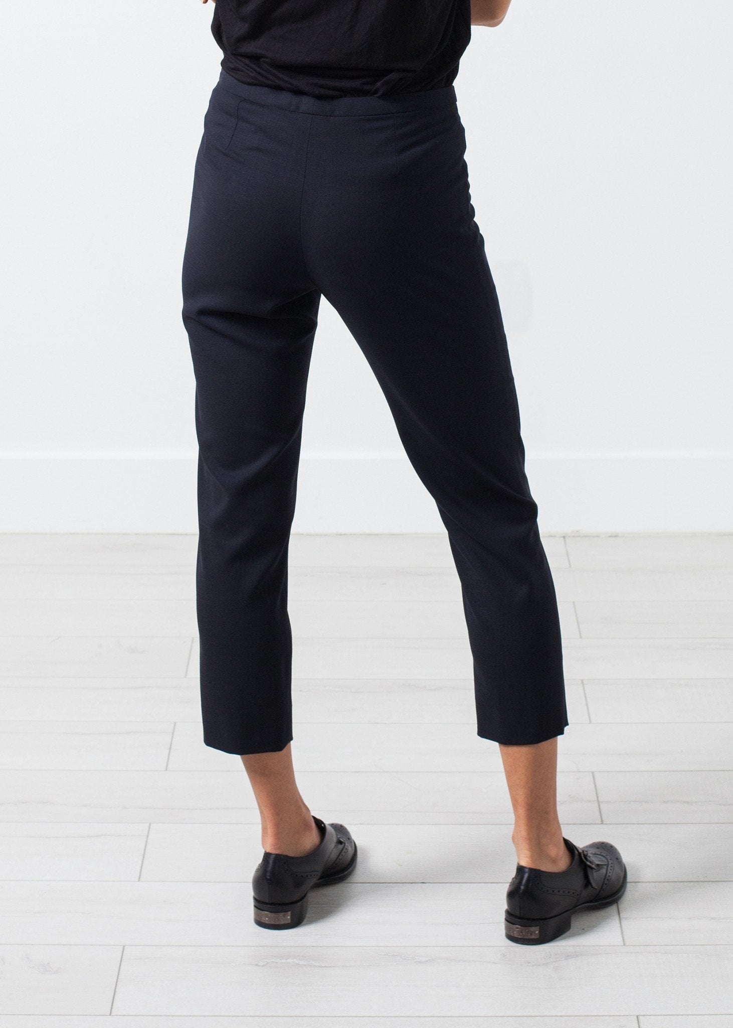 Wool Cropped Pant in Navy (6707089440862)