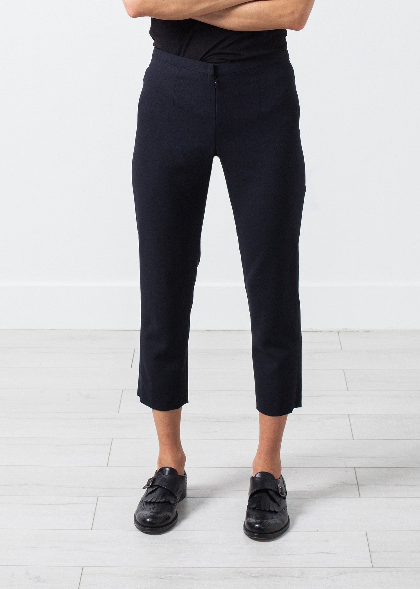 Wool Cropped Pant in Navy (6707089440862)