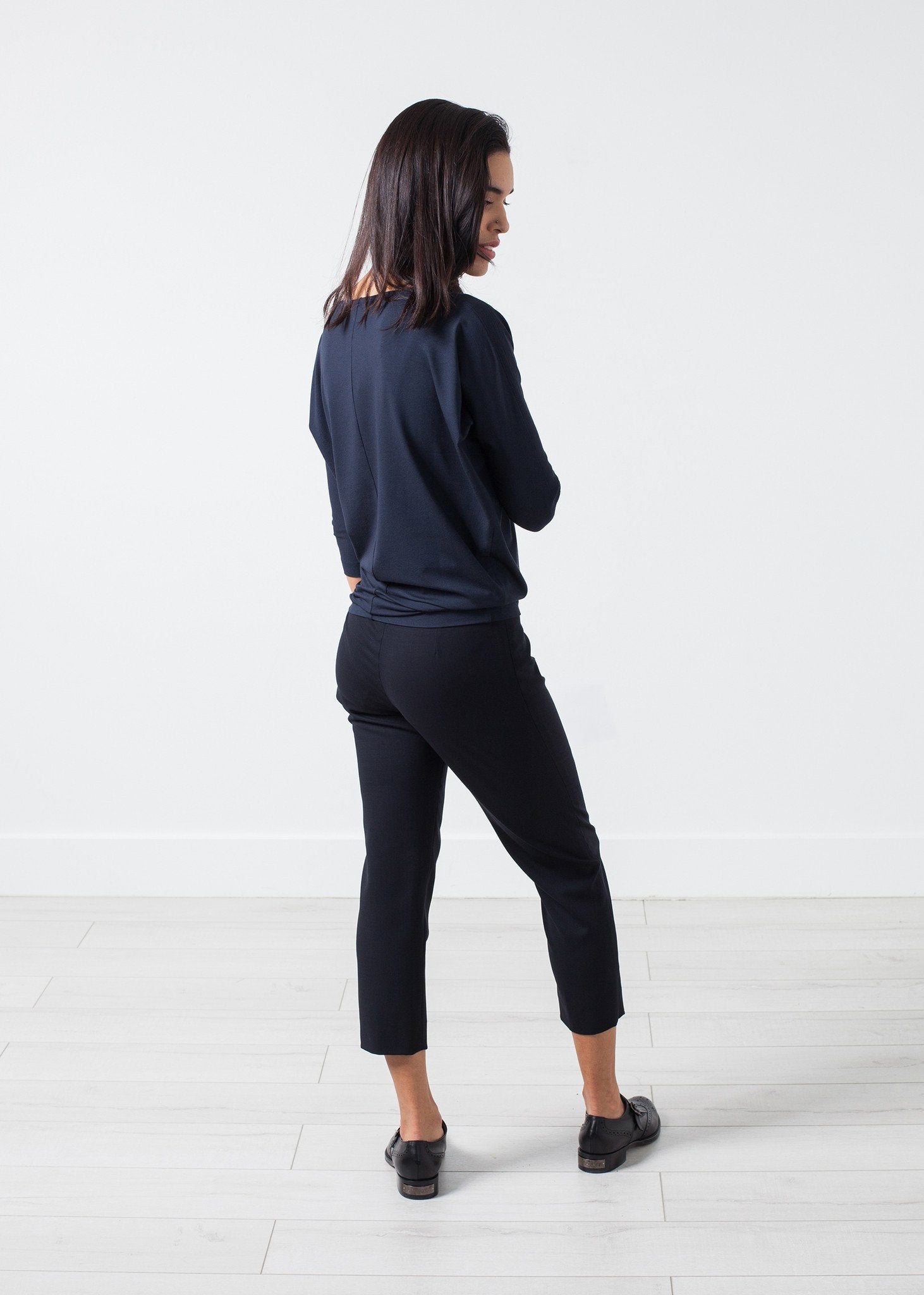 Boat Neck Top in Marine (6707084853342)