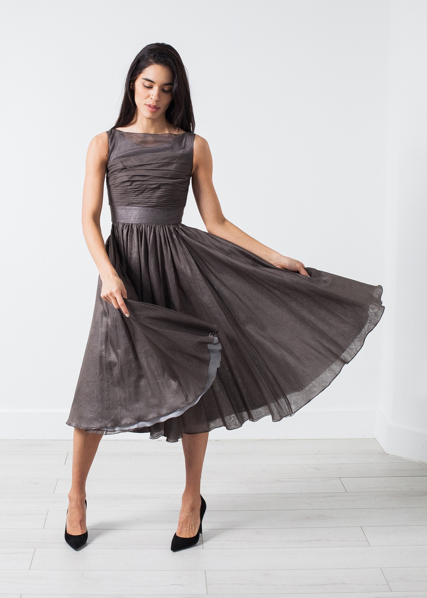 Voile Dress in Grey Pearl (6707089342558)