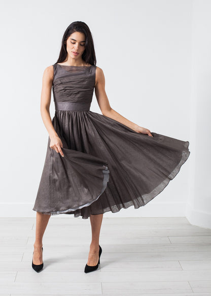 Voile Dress in Grey Pearl (6707089342558)