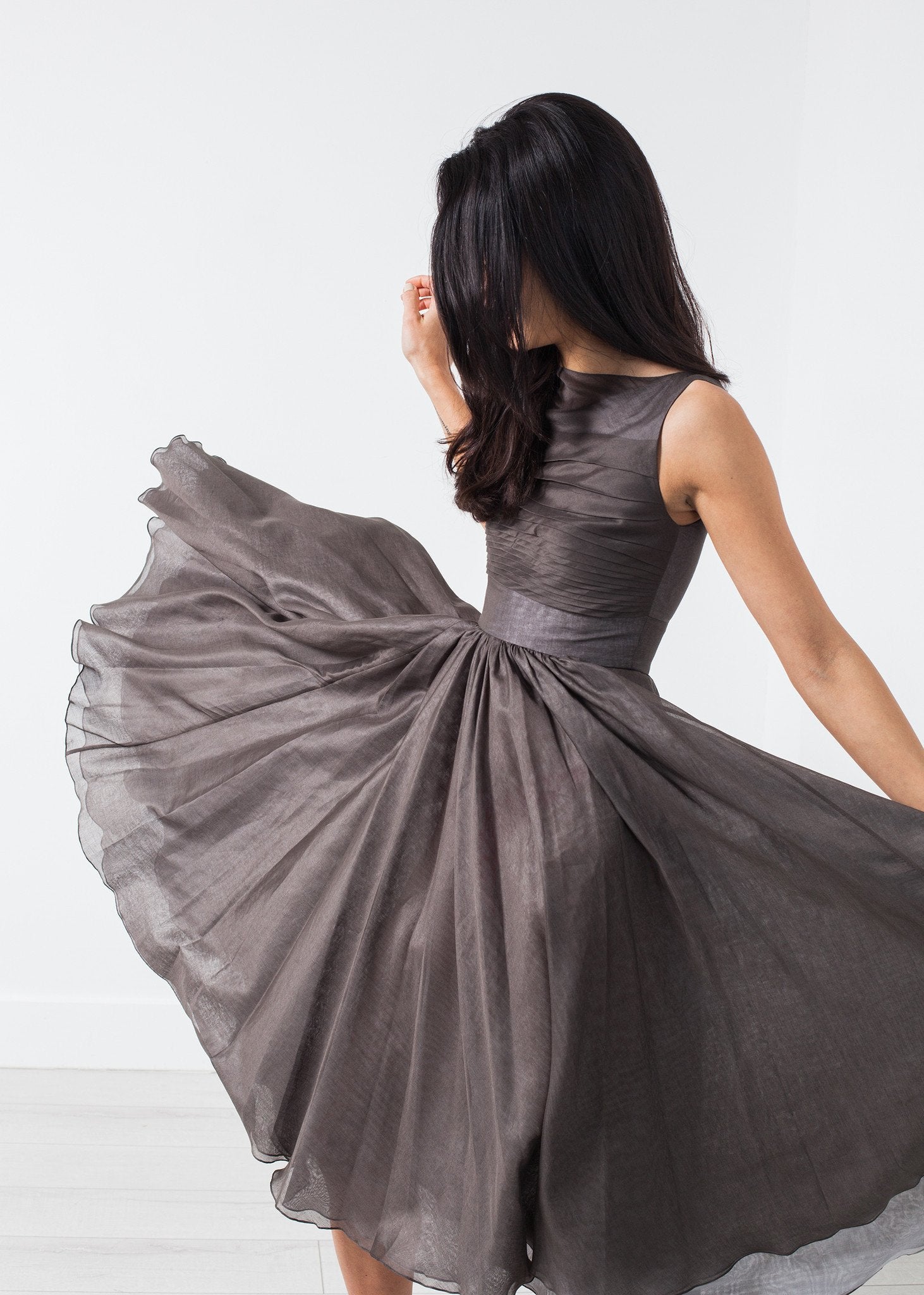 Voile Dress in Grey Pearl (6707089342558)