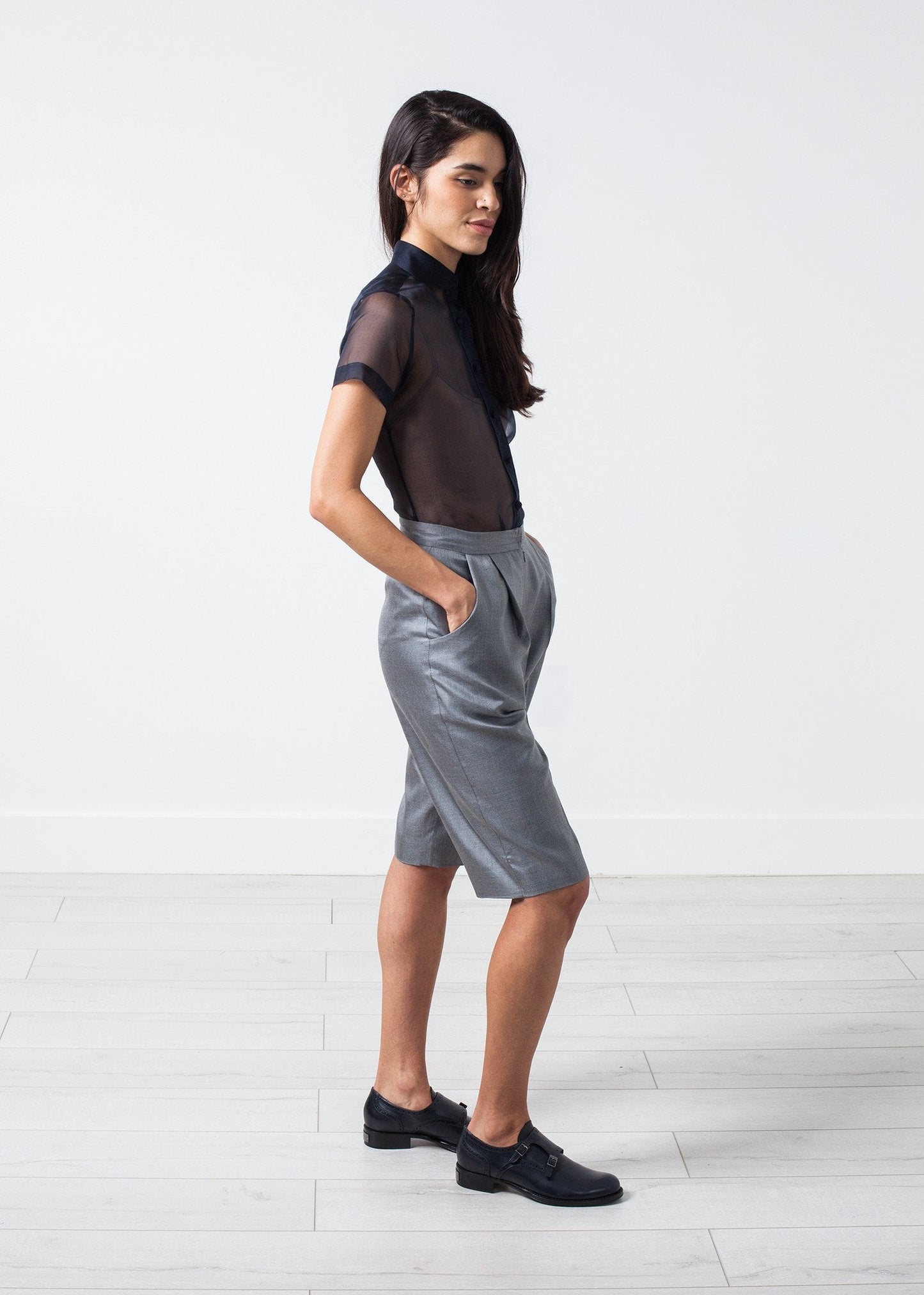 Silk Shorts in Grey (6707089244254)