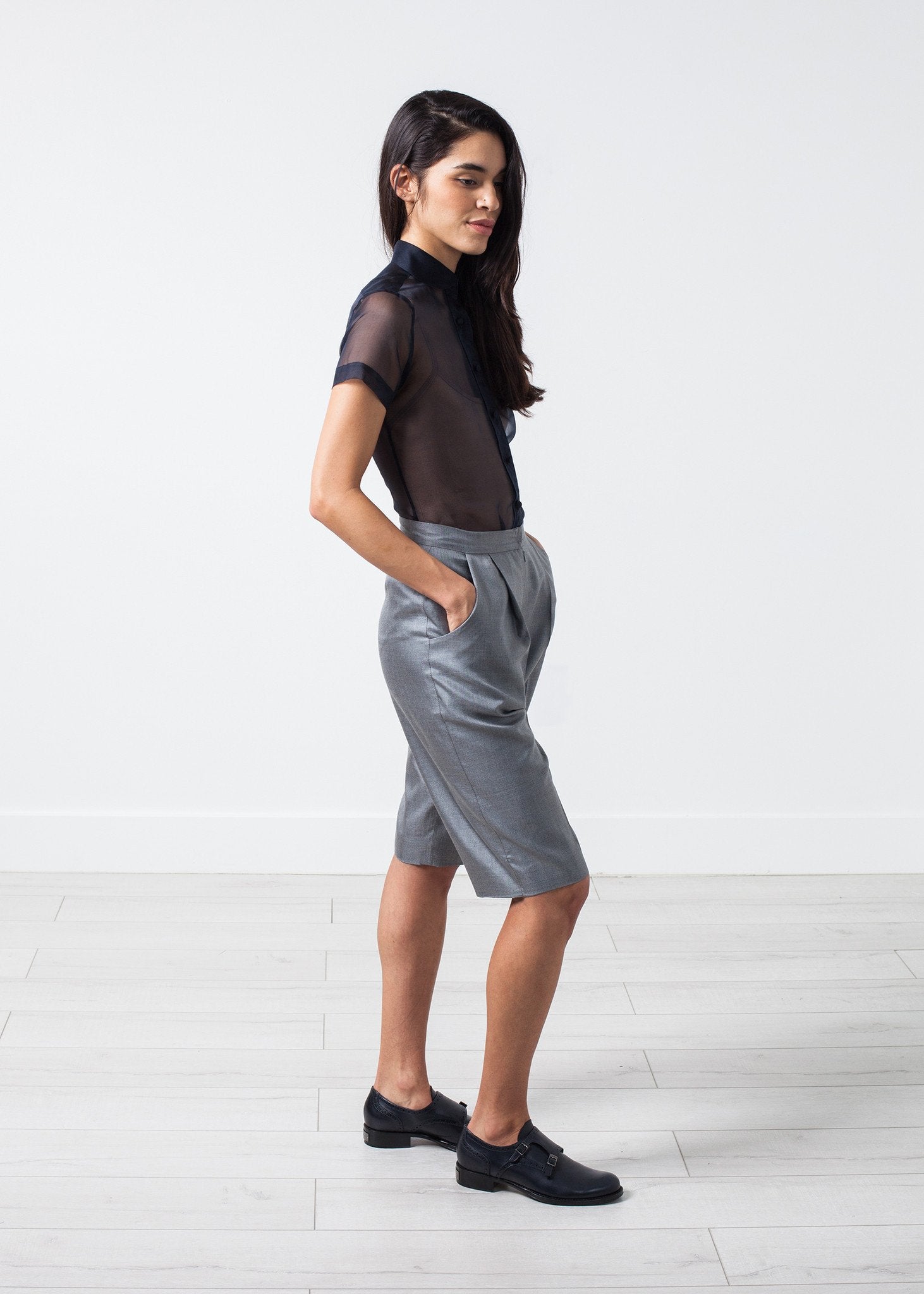 Silk Shorts in Grey (6707089244254)