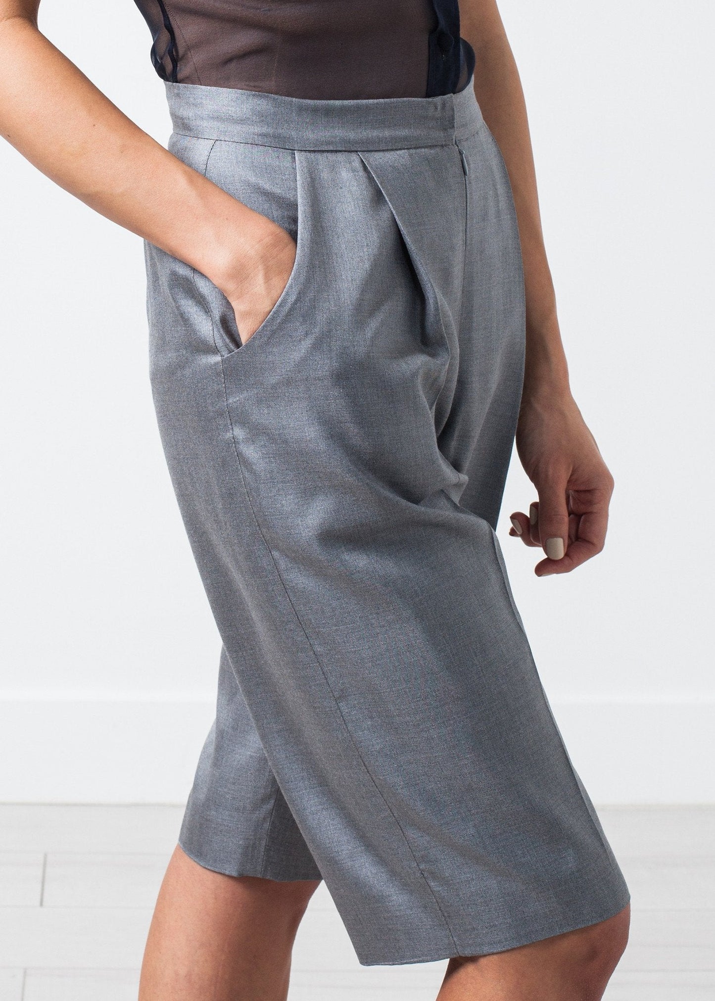 Silk Shorts in Grey (6707089244254)