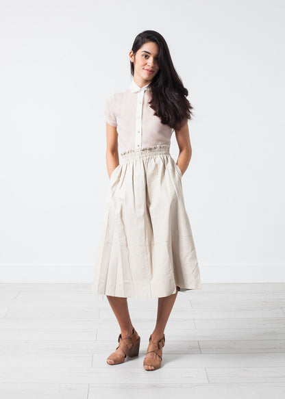 Eulera Leather Skirt in Cream (6707086590046)
