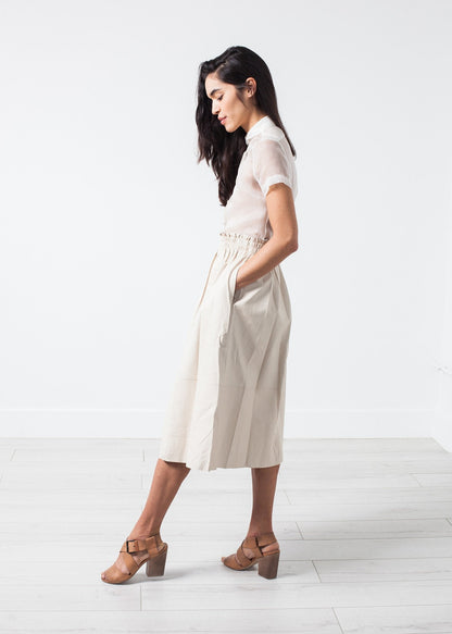 Eulera Leather Skirt in Cream (6707086590046)