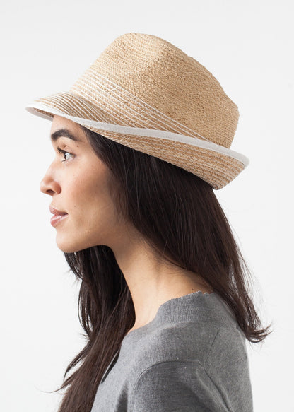 Washboard Hat in Straw/White (6707086426206)