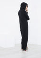 Knit Hooded Jumpsuit in Black (6707104415838)