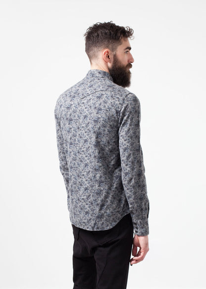 Western Arkansas Button-Up in Grey Floral (6707096191070)