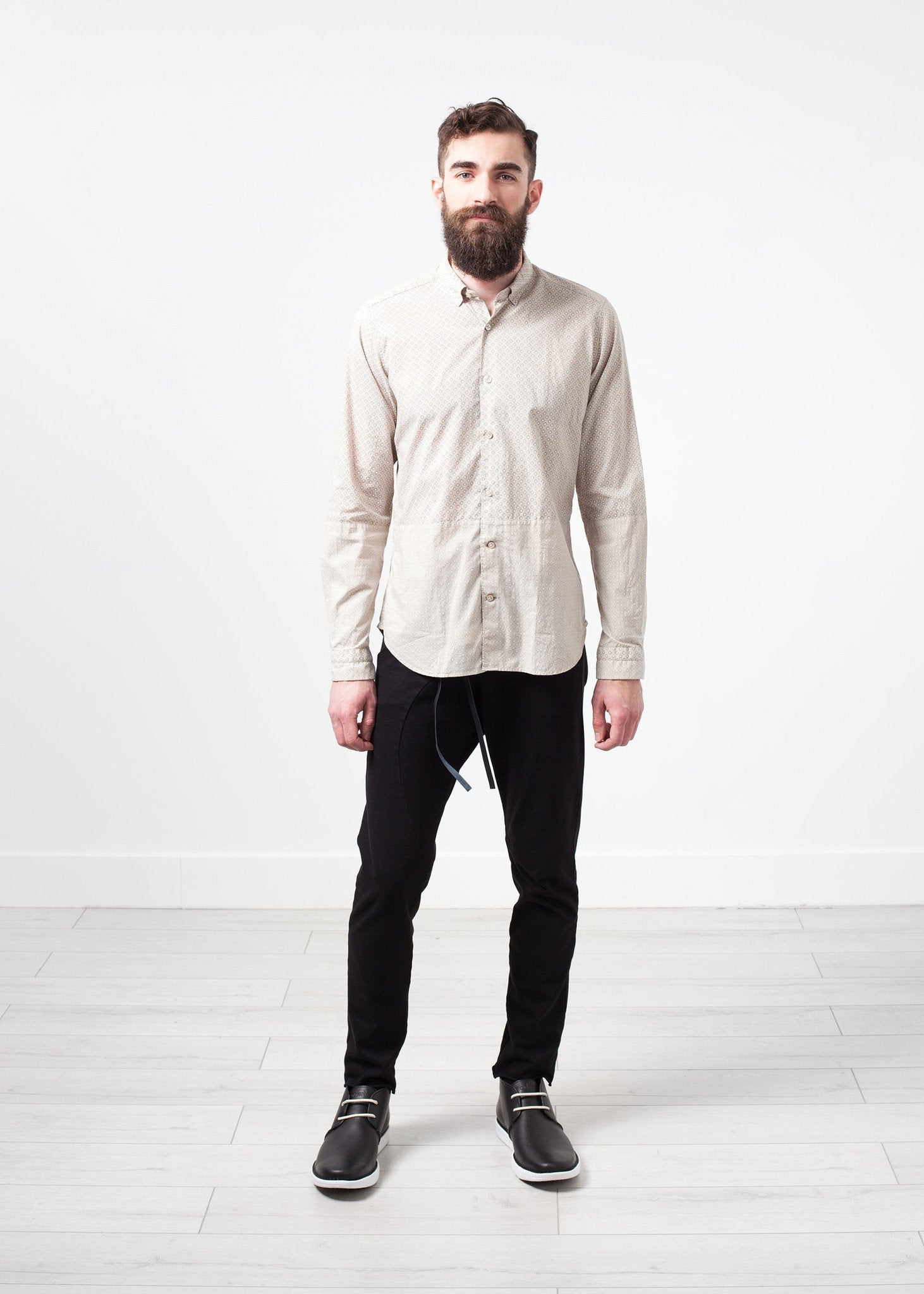 Patterned Button Up in Beige (6707104841822)