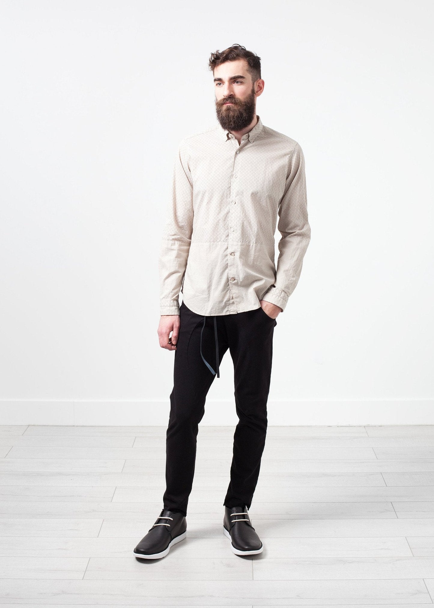 Patterned Button Up in Beige (6707104841822)