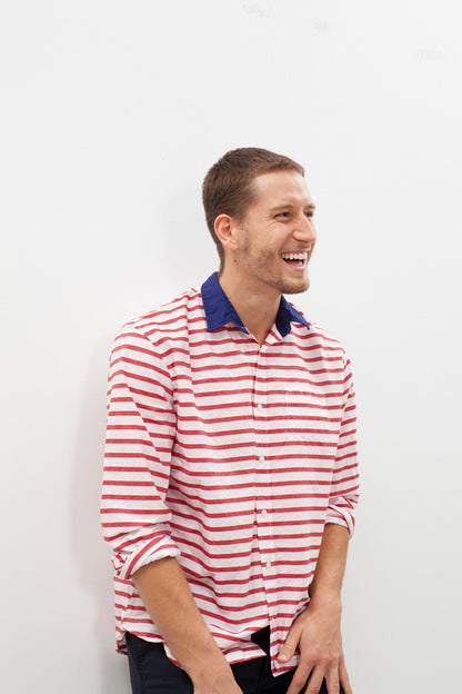 Luke Shirt in Red Stripe (6707103498334)