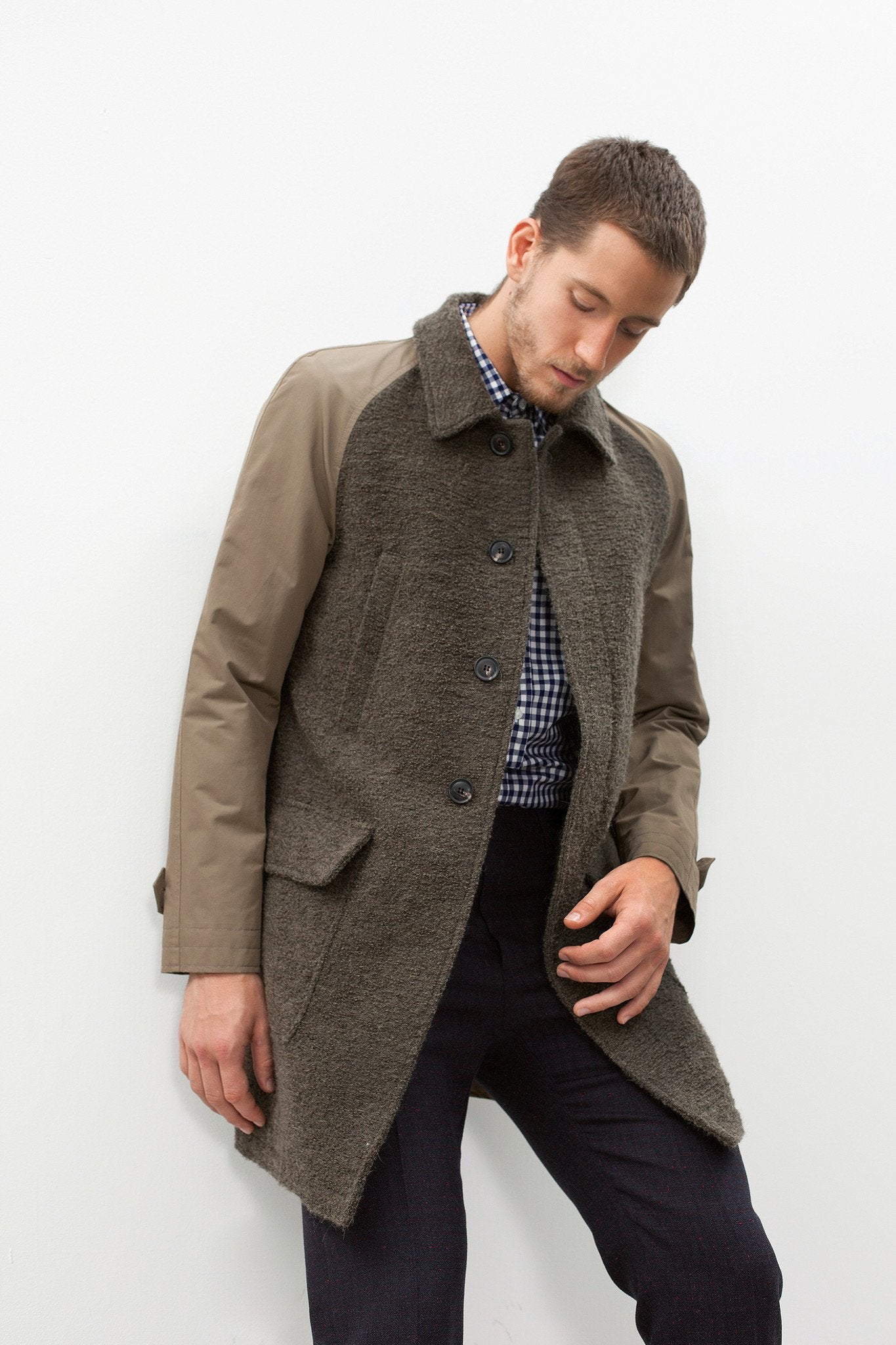 Raglan Maniche Coat in Olive (6707102548062)