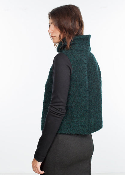 Boucle Turtle Neck in Green/Black (6707104186462)
