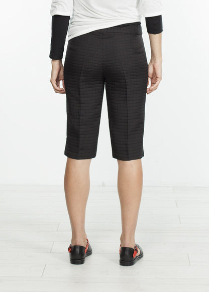 Square Stitch Knee Short in Black (6707102253150)