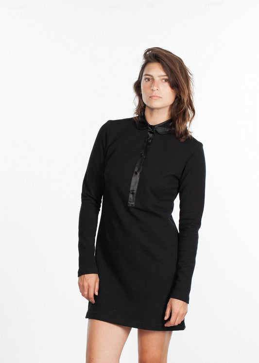 Fleece Jersey Dress in Black (6707103170654)