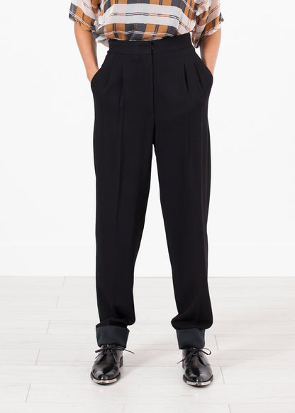 Contrast Cuff Pant in Black (6707101925470)