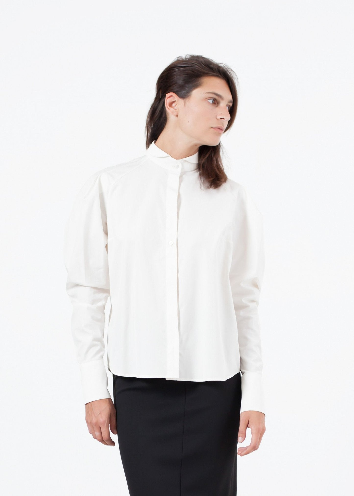 Trim Collar Poplin Blouse in Off White (6707103268958)