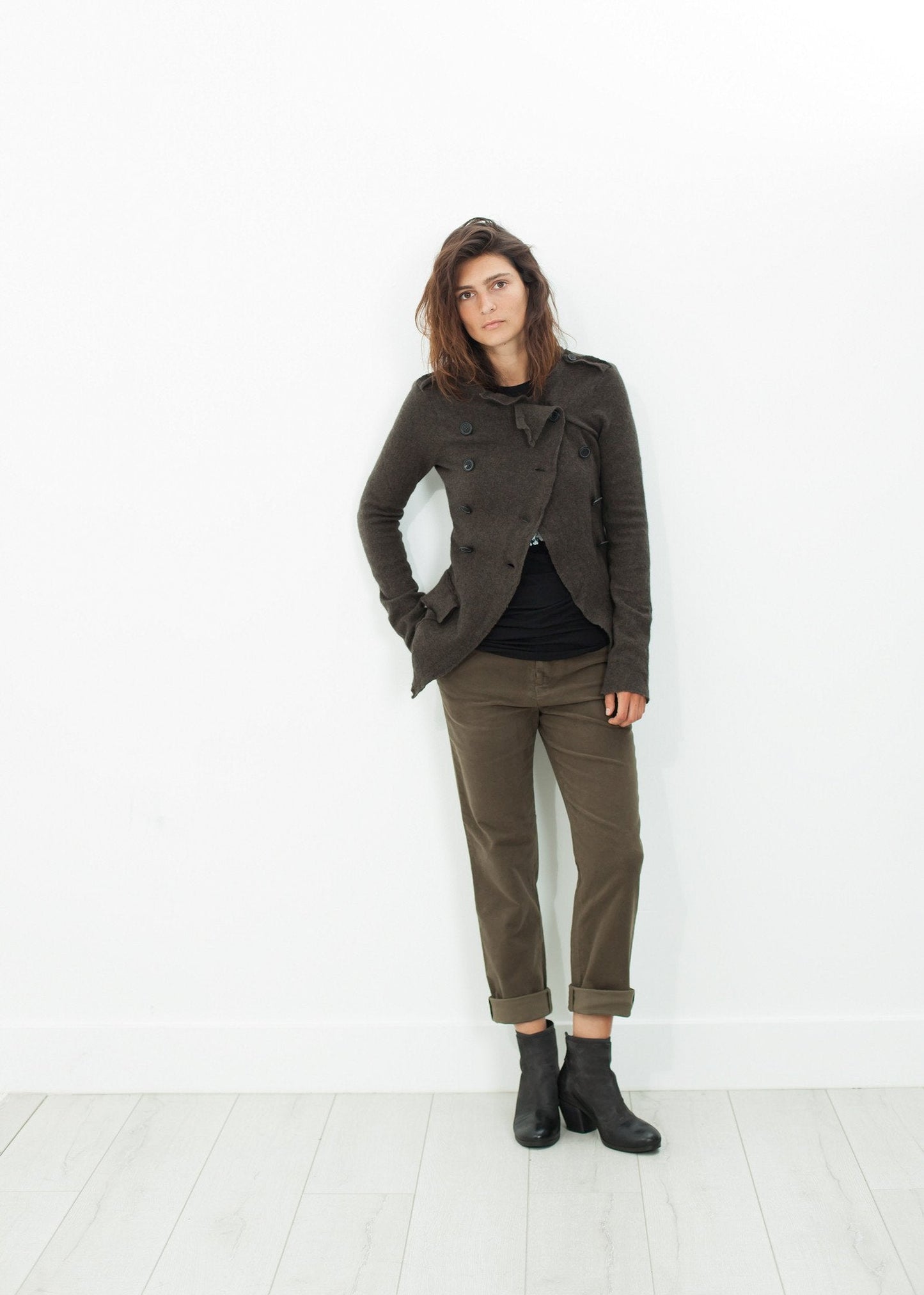 Sueded Cotton Pant in Khaki (6707099697246)