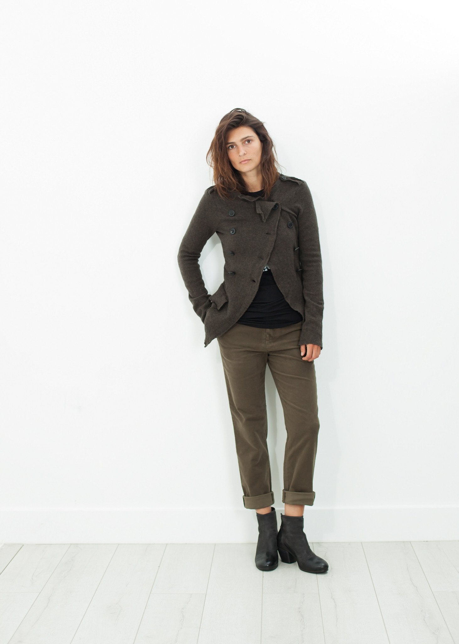 Sueded Cotton Pant in Khaki (6707099697246)