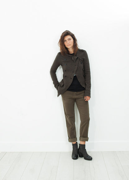 Sueded Cotton Pant in Khaki (6707099697246)