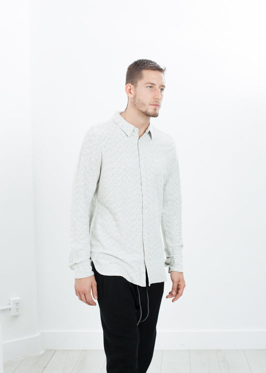Kasuri Jersey Button-Up in Ivory/Black (6707099369566)