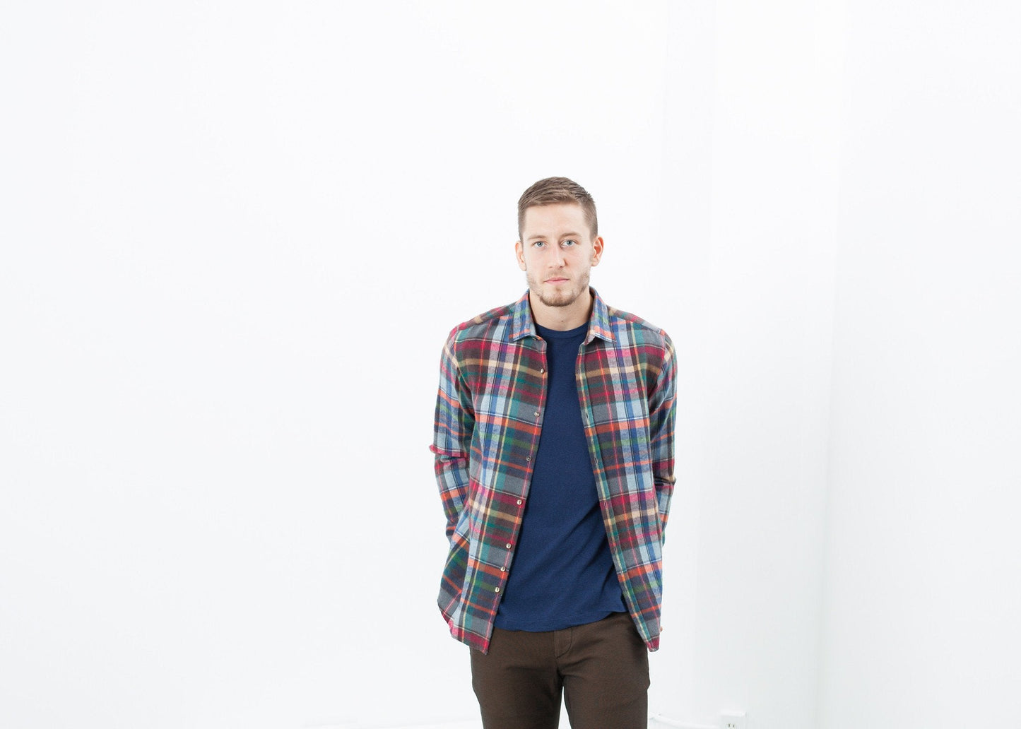 Riccardo Button-Up in Plaid Multi (6707104514142)