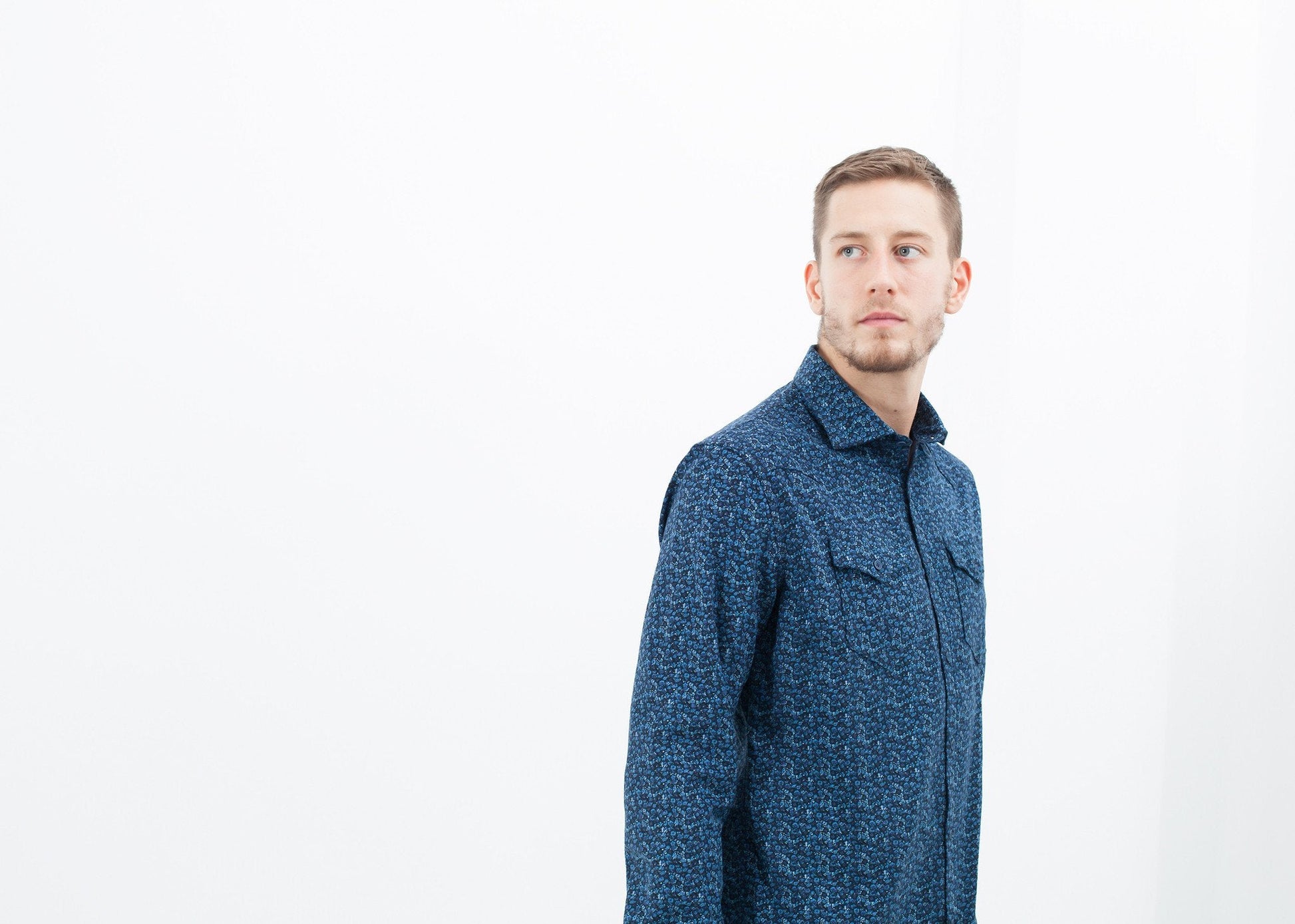 Western Arkansas Button-Up in Blue Floral (6707104546910)