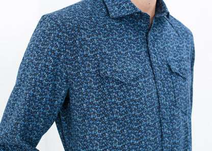 Western Arkansas Button-Up in Blue Floral (6707104546910)