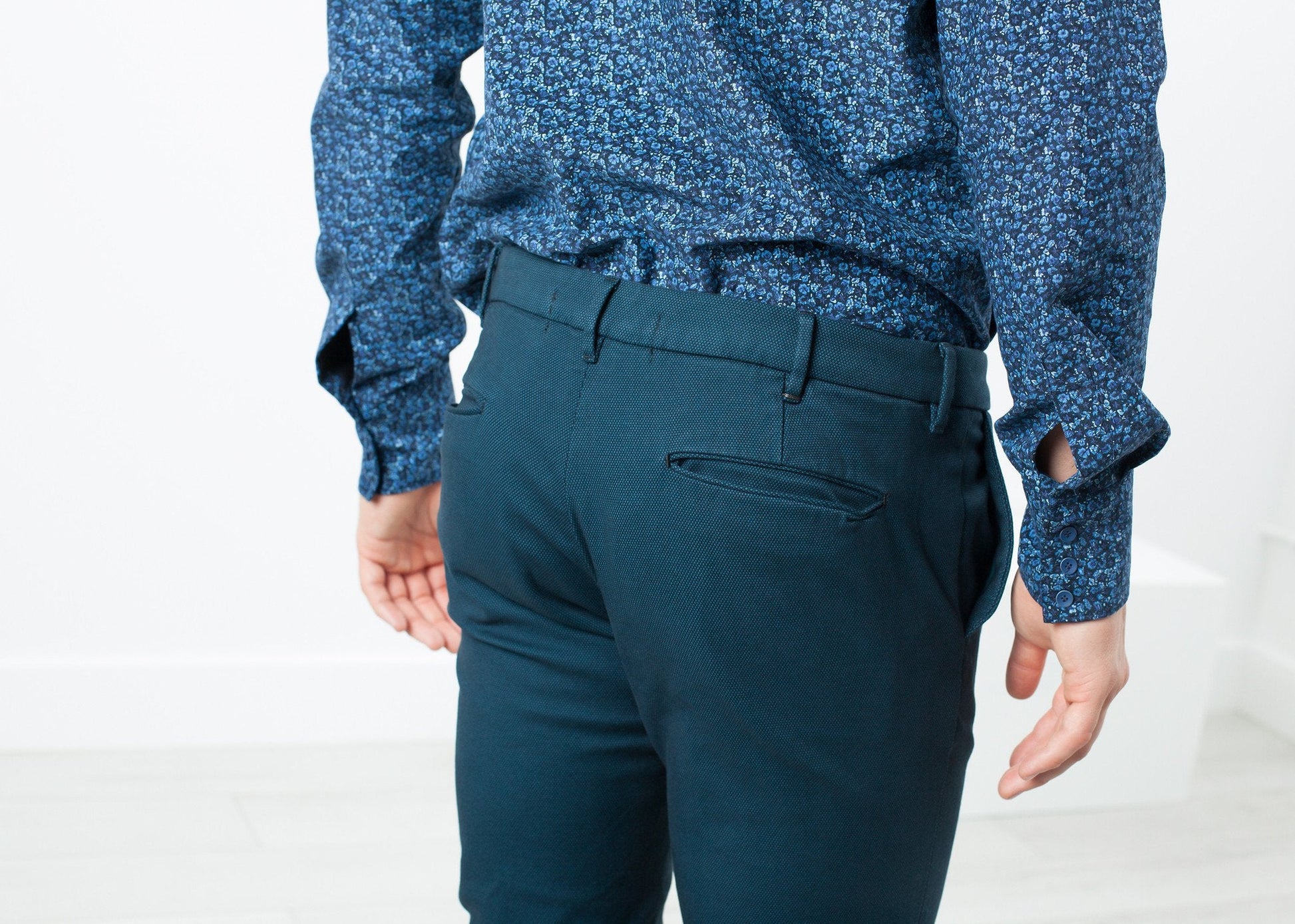 Diamond Weave Trouser in Sky (6707099631710)