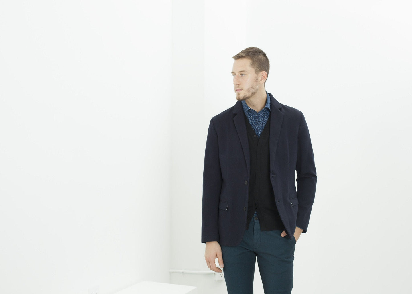 Diamond Weave Trouser in Sky (6707099631710)