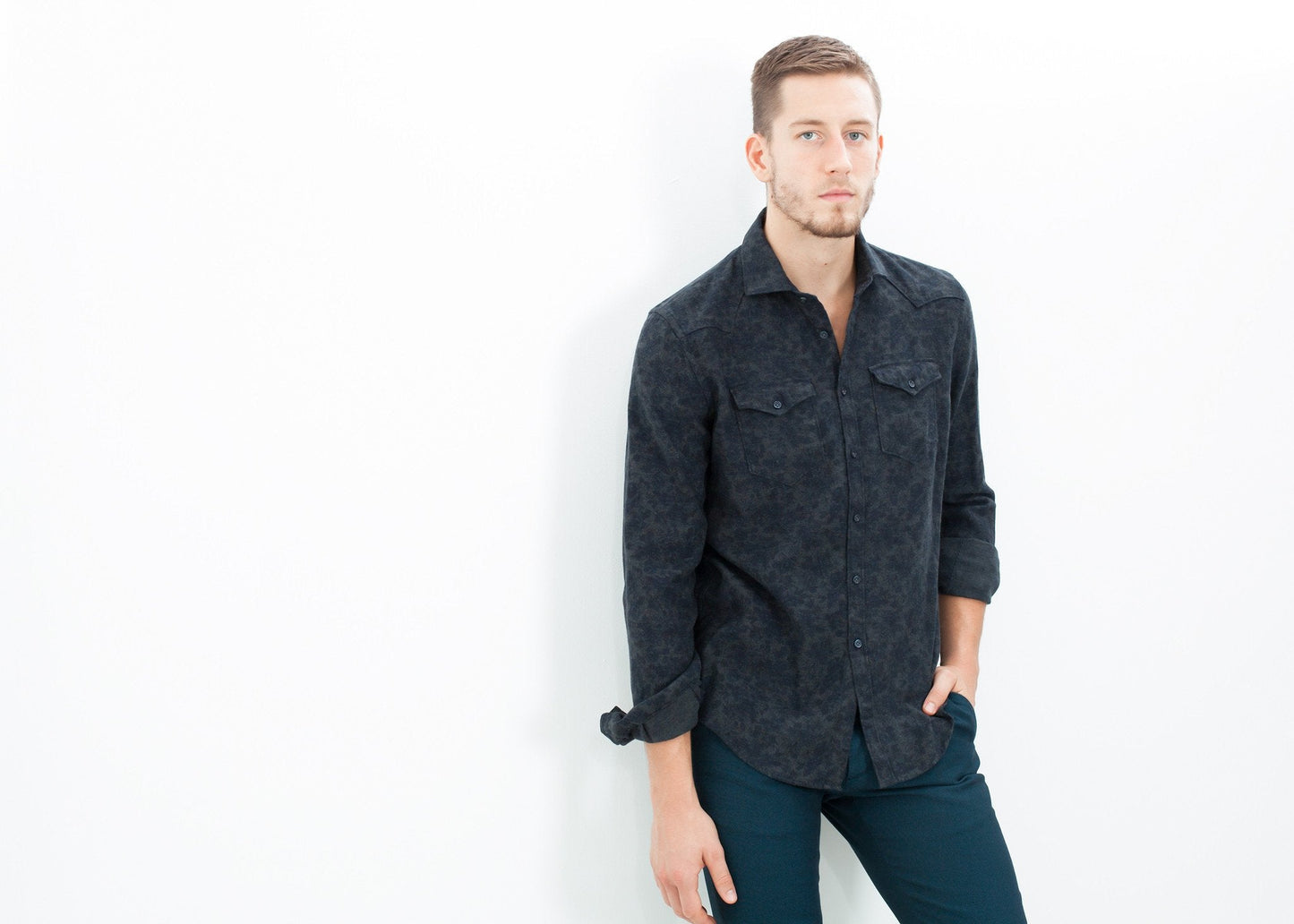 Western Arkansas Button-Up in Dark Hash Floral (6707104612446)