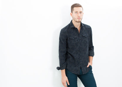 Western Arkansas Button-Up in Dark Hash Floral (6707104612446)