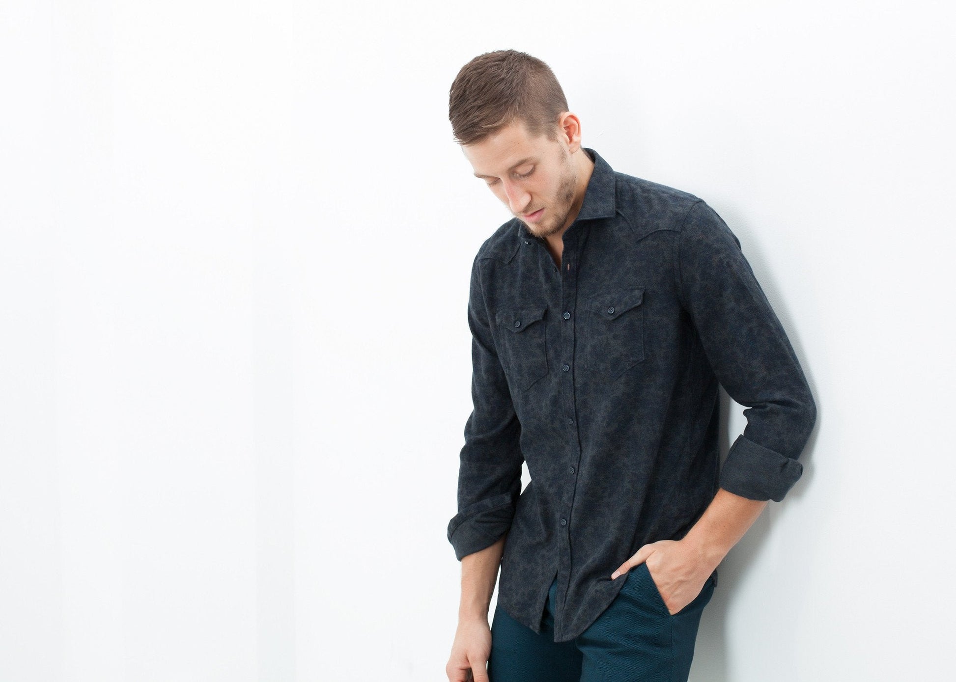 Western Arkansas Button-Up in Dark Hash Floral (6707104612446)