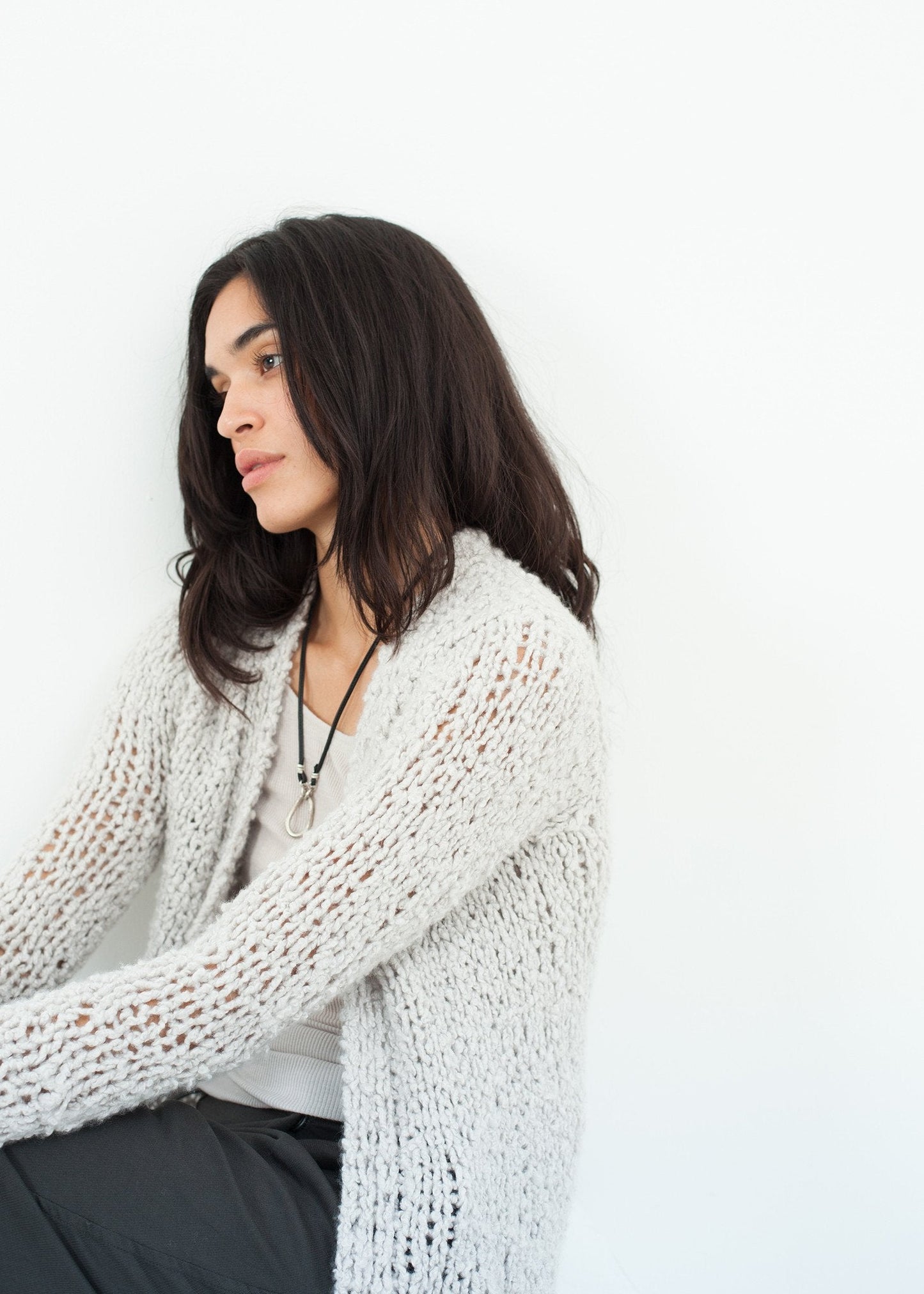 Bulk Stitch Cardigan in Cloud (6707099926622)