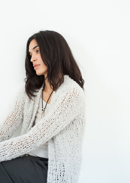 Bulk Stitch Cardigan in Cloud (6707099926622)